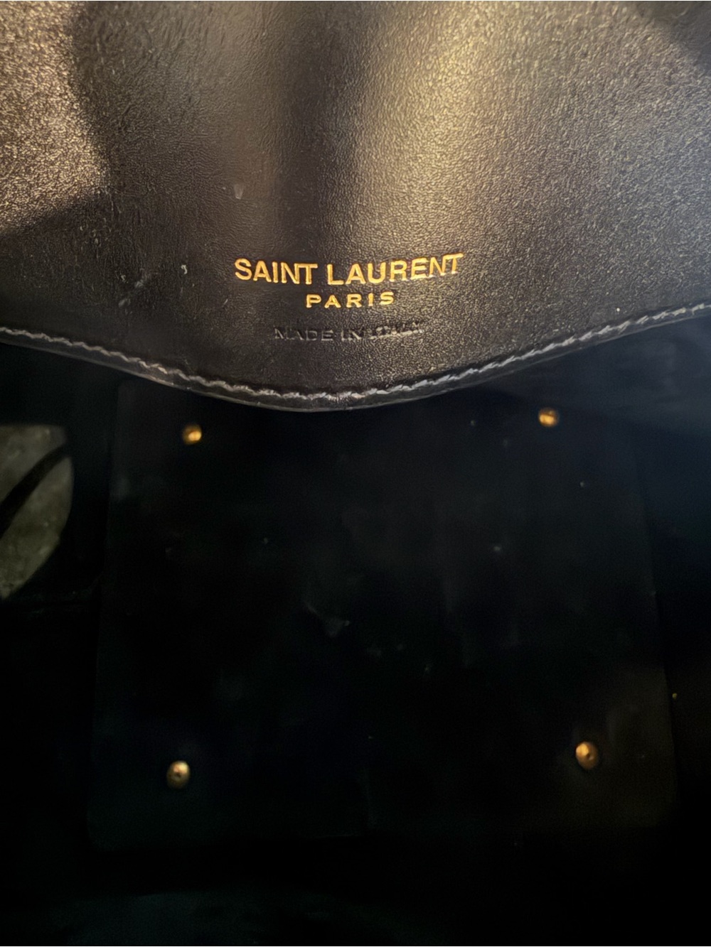 Saint Laurent Black Leather Top-Handle Tote with Gold YSL Hardware - Picture 11 of 13